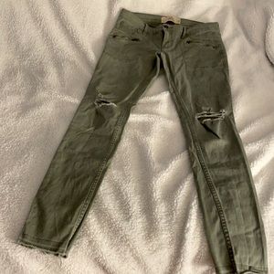 Army green skinny jeans